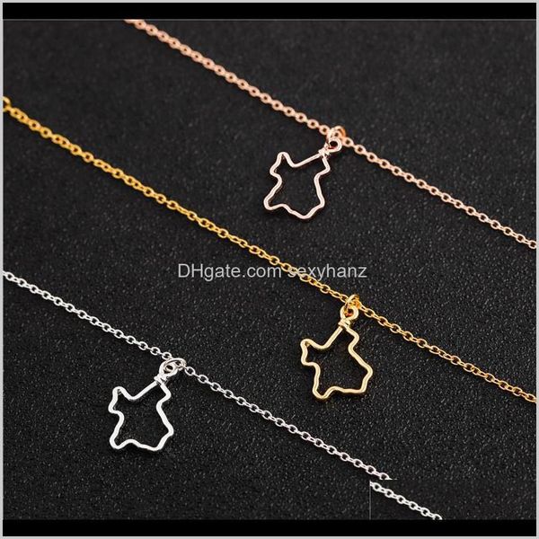 

jewelry drop delivery 2021 10pcs small of texas map bracelet simple hollow outline texan american usa hometown tx state charm chain bracelet, Golden;silver