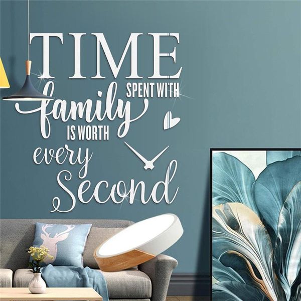 

wall stickers time spent with family is worth every second quote acrylic mirror sticker home decor living room quotes saying decal