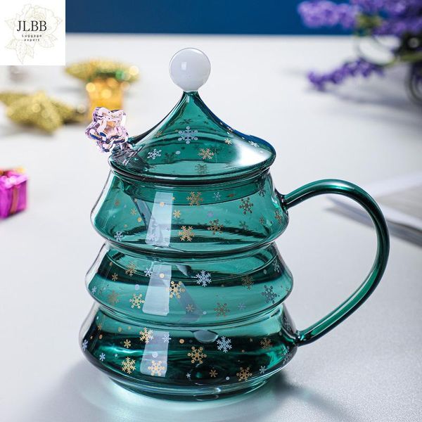 

mugs 2021 year's creative gift christmas cup tree glass heat resistant anti drop high borosilicate with cover