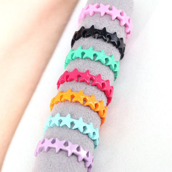 

10pcs colorful star enamel for women fashion summer simple metal finger rings jewelry gift, Slivery;golden
