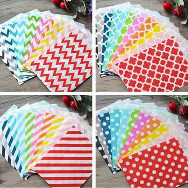 

gift wrap 100pcs dot stripe paper bags birthday party supplies bag cookie packing candy kraft box christmas decor