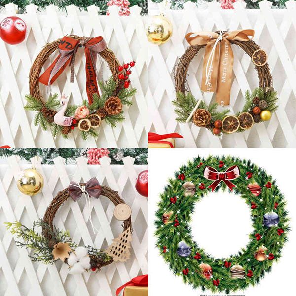 

christmas decorations dead branch rattan ring pendant wreath door hanging wreath scene layout props