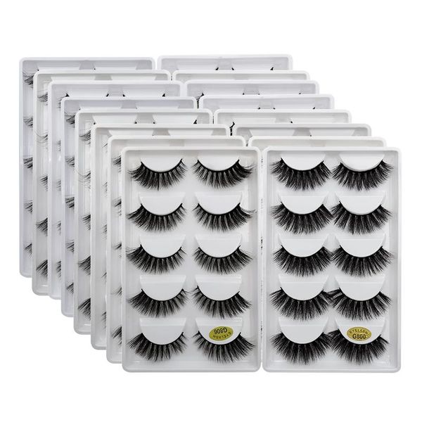 

false eyelashes wholesale lashes10/20/50/100 boxes natural 3d mink lashes faux cils cilios fluffy fake wispy thick
