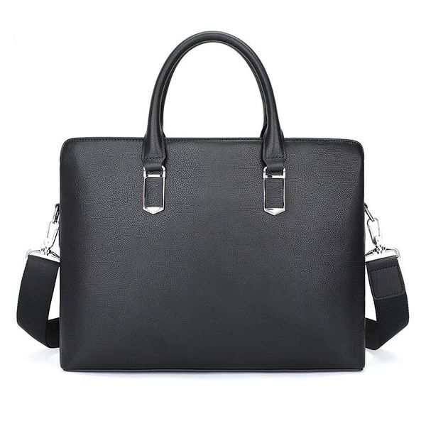 

briefcases men's briefcase black real leather business travel fashion file laphand shoulder crossbody bags