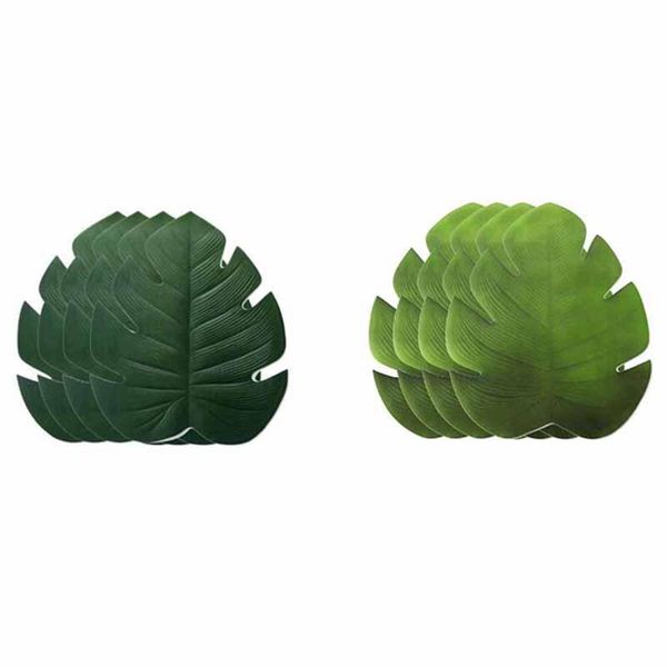 

4pcs banana leaf table mat waterproof cloth cup bowel pot pad holder kitchen mats & pads