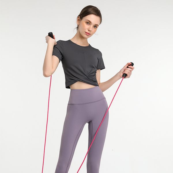 

tracksuits luxury wearlulu original short sleeve yoga sports spring and summer leisure running knitted sportswear quick drying women's, Gray