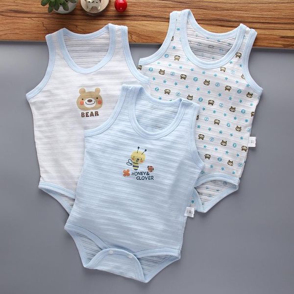 

summer cotton rompers body suits born boys girls one-pieces clothes onesie jumpsuit, Blue