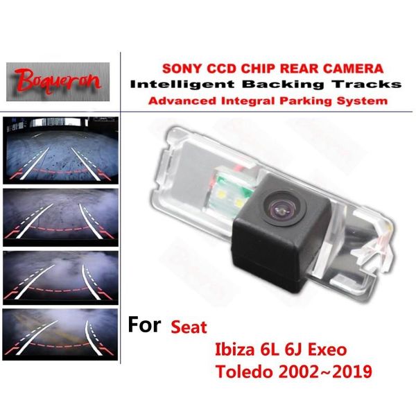 

car rear view cameras& parking sensors for seat ibiza 6l 6j exeo toledo 2002~2021 ccd backup camera intelligent tracks dynamic guidance