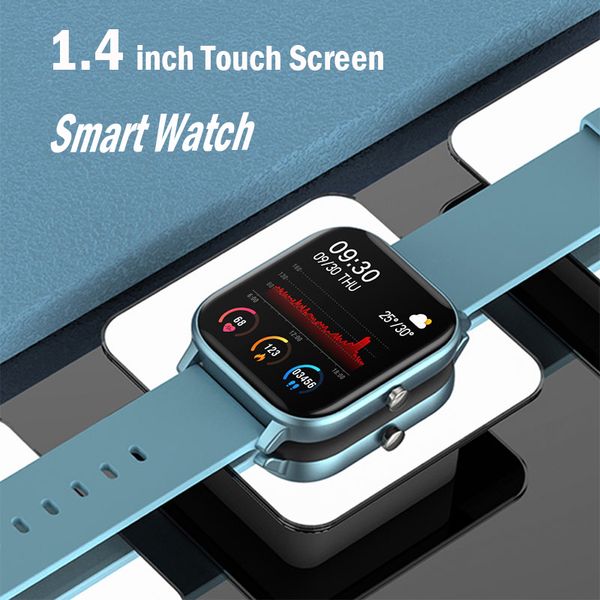 

p8 smart watch men women ip67 waterproof fitness tracker sport heart rate monitor full touch smartwatch for amazfit gts xiaomig, Slivery;brown