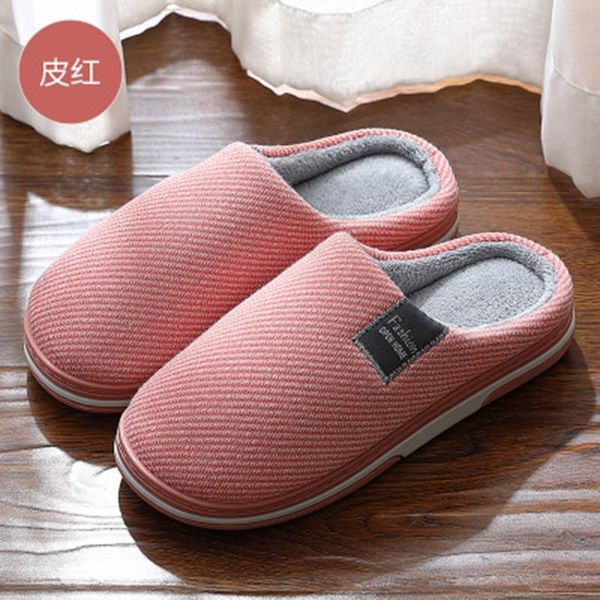 

winter men large size cotton slippers female couple indoor home non-slip shoes men's plus velvet wholesale, Black
