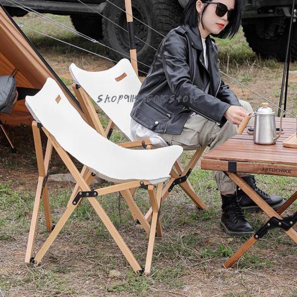 

camp furniture outdoor folding chair portable solid wood camping fishing leisure beach director canvas backrest stool