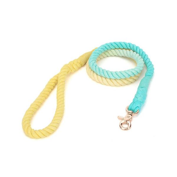 

dog leash rope gradient color hand-dyed woven cotton fashion art pet supplies personalized basic leashes 1.5m collars &