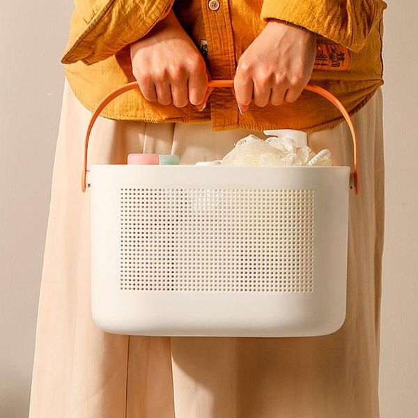 

storage baskets plastic basket with handle shower caddy bins shampoo conditioner organizer for bathroom kitchen dorm room