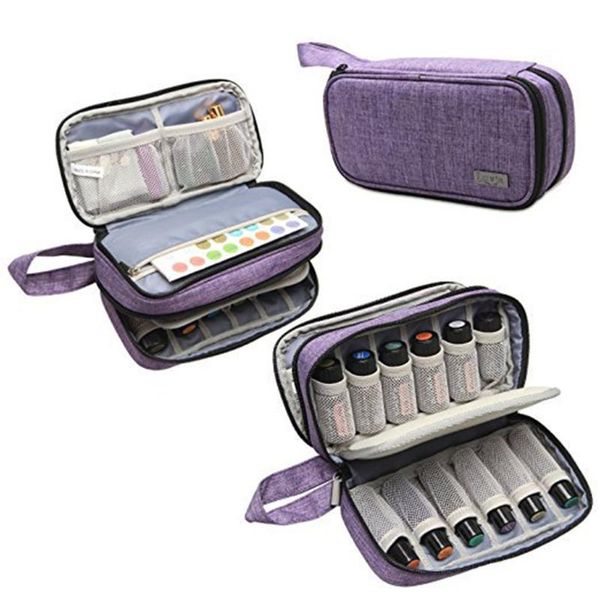 

slot bottle case protect for (5ml-15ml) rollers essential oils storage bag travel makeup carrying organizer holder bags