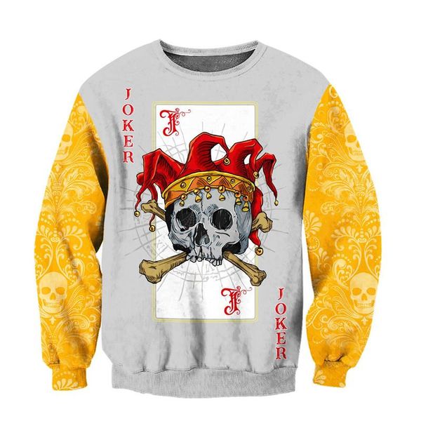 

men's hoodies & sweatshirts fashion autumn sweatshirt/hoodie all-match skull pattern 3d full print zipper pullover casual street jack, Black