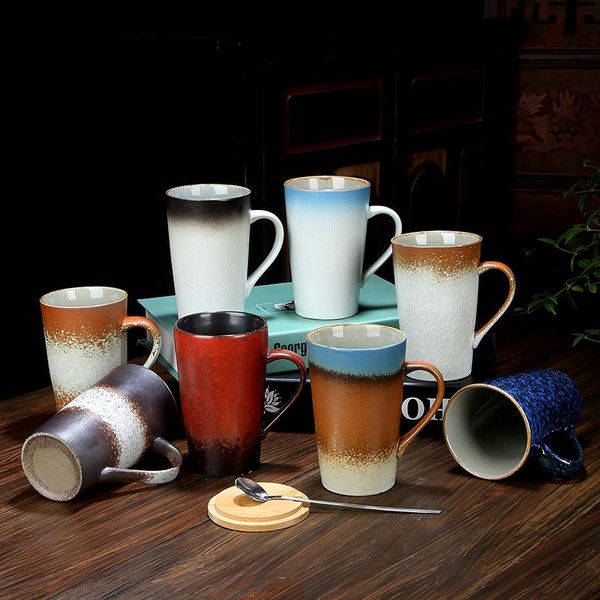 

mugs 400ml large coffee cup with spoon europe america style color changing cups cute and ceramic set
