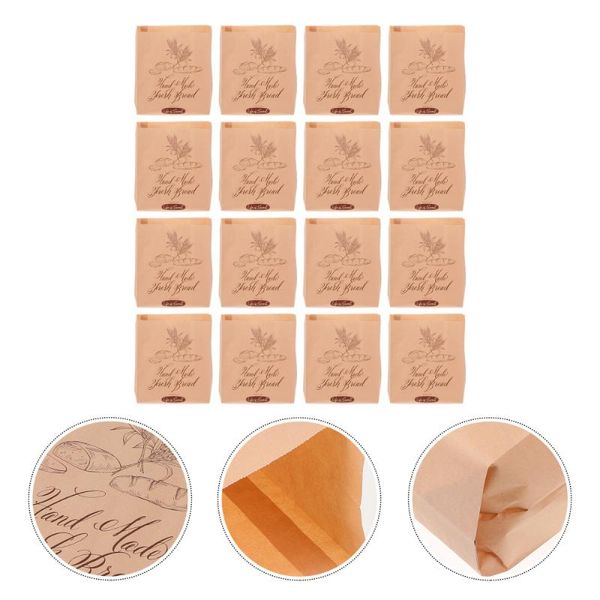 

gift wrap 50pcs bread packaging pouches loaf donuts bags oil-proof kraft paper