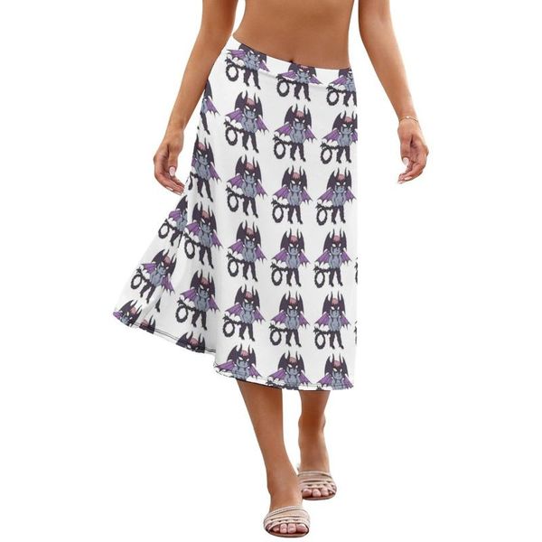 

skirts devilman crybaby skirt casual spandex girl printed date sale midi, Black