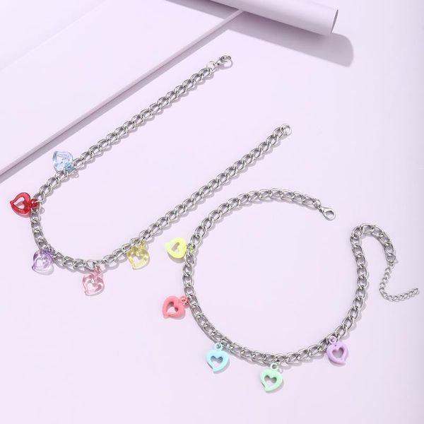 

pendant necklaces lost lady colorful necklace fashion ing irregular heart bear light luxury alloy jewelry wholesale direct, Silver