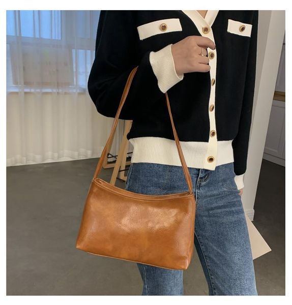 

evening bags women shoulder bag retro soft leather solid color temperament charm elegant wholesale lady handbag fashion accessories