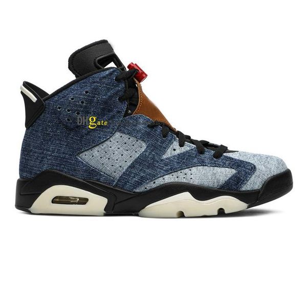 

6 washed denim basketball shoes 6s mens sneakers ct5350 401
