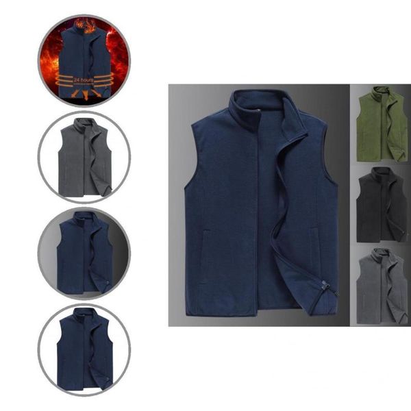 

men' tank simple casual fleece autumn waistcoat for daily wear spring vest, White;black