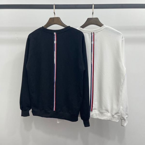 

mens designer monclair sweatshirts embroidered letters men hoodies 2 color brand o-neck sweatshirt, Black