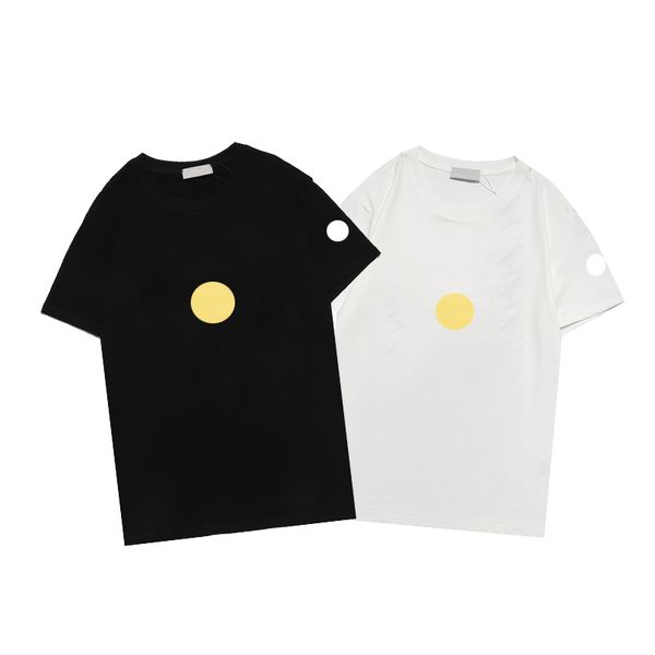 

2021 new luxury embroidered T-shirt fashion personalized men and women design T-shirt female T-shirt high quality black and white 100% cotto, White;black
