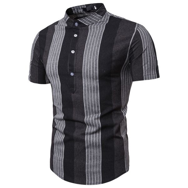 

men's shirts 2021 ummer tripe moaic lim hort leeve, White;black