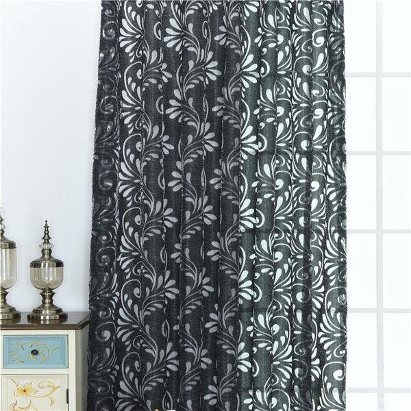 

geometry curtains for living room curtain fabrics window panel semi-blackout bedroom black thick tulle & drapes