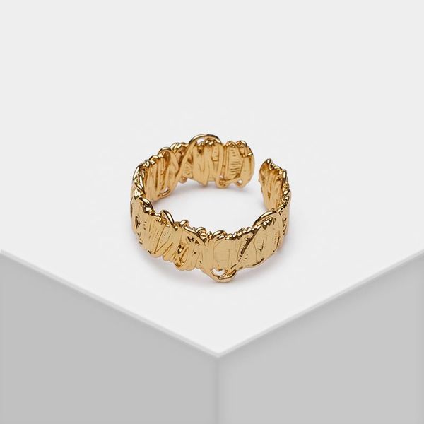 

cluster rings amorita boutique geometric grain open ring, Golden;silver