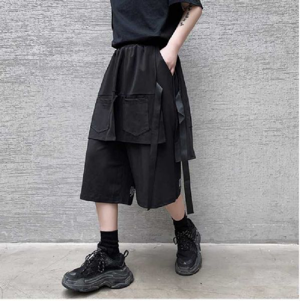 

men's pants 27-44 clothing youth casual five-point plus size fashion cool straight over beach mid waist boots, Black