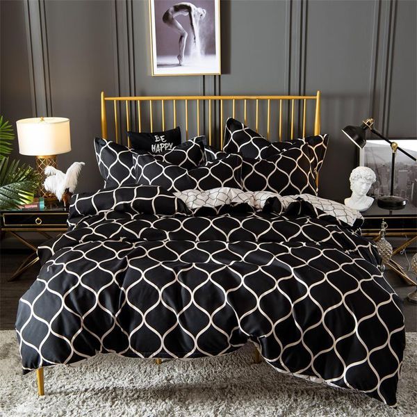 

bedding sets bedclothes quality luxury comforter high grade black bed set 2/3-piece duvet cover + pillowcases ropa de cama