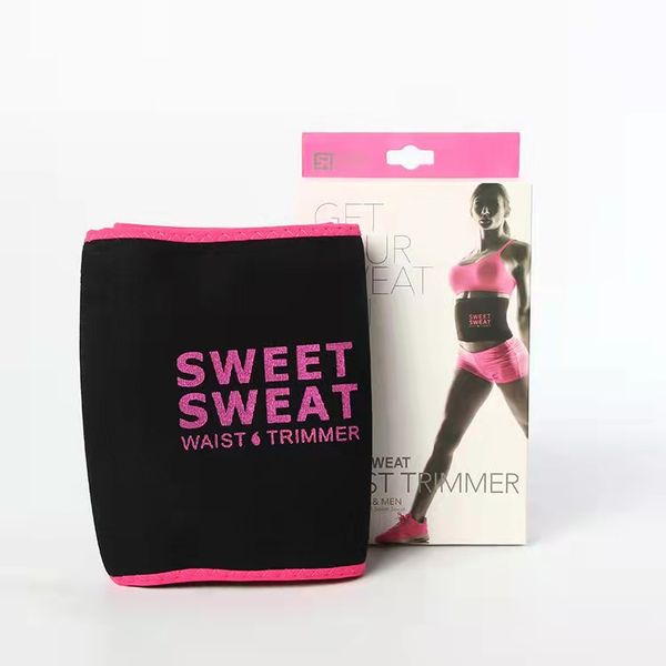 

new packaging sweet sweat waist trimmer fitness stripes sweat belt