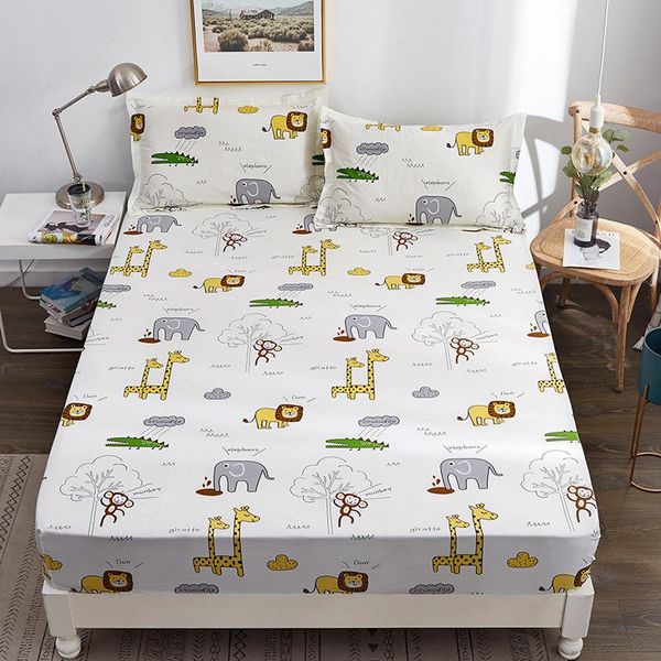 

sheets & sets cartoon animal print fitted sheet for single double bed kids adults 100% cotton (no case) xf748-3