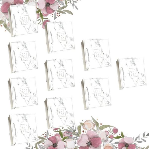 

10pcs kraft paper marble pattern tote bags party gift bag favor present pouch candy wrapping for wedding (white) wrap