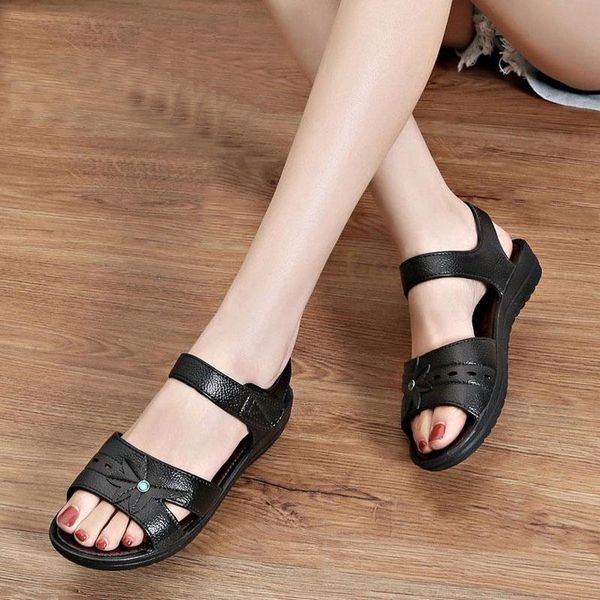 

sandals for women shoes woman flat summer 2021 fashion casual beach platform arrival, Black