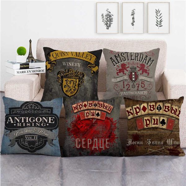 

cushion/decorative pillow british female crown pattern cushion cover noble emblem linen pillowcase covers decorative