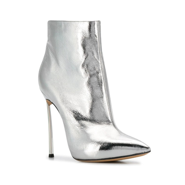 

boots shofoo shoes,beautiful fashion , patent leather, about 12 cm high heel women's boots, mid- calf boots., Black