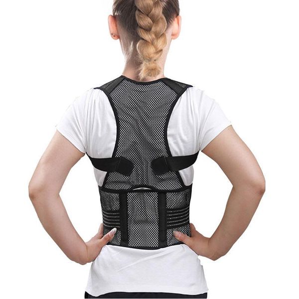 

invisible breathable front pull corrector belt shoulder posture correction bandage lady students humpback back support, Black;blue