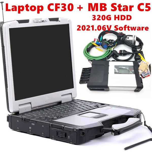 

diagnostic tools obd2 scanner mb star c5 and notebook cf30 with latest 2022.06v software xentr-y ull car dhl