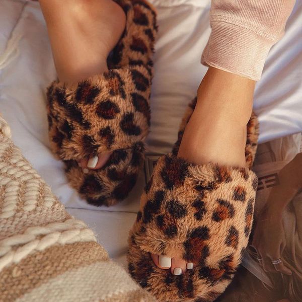 

slippers arrival winter warm slides sheepskin sliders women's real wool fur home indoor shoes, Black