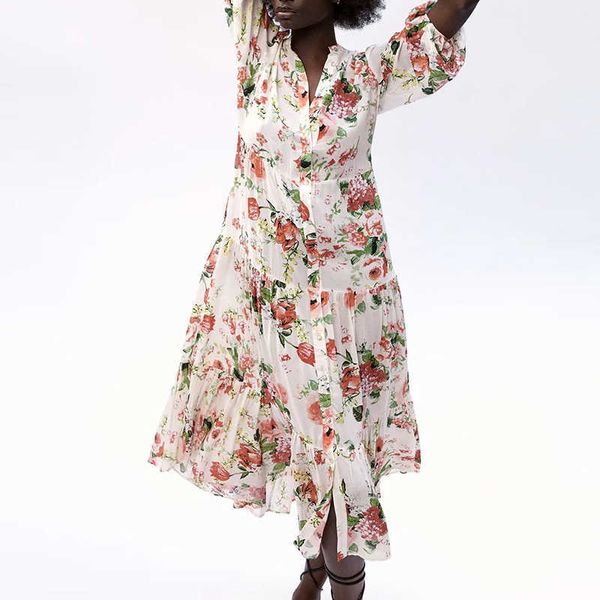 

za dress fashion print o-neck casual chic elegant women summer fashion street youth party 210601, Black;gray