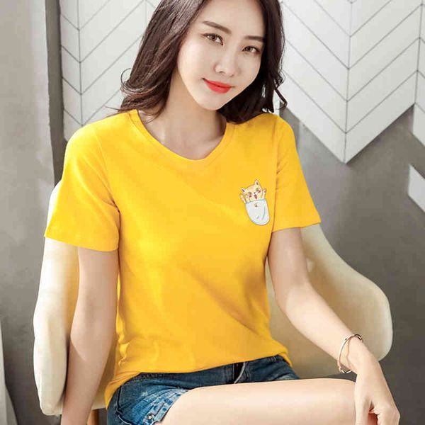 

women's t-shirt camisas mujer woman clothes cartoon print summer tees cotton t women short sleeve tshirt tee femme adrq, White