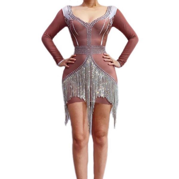 

casual dresses 2021 women pink sequined v neck long sleeve bodycon celebrity evening party bandage dress drop, Black;gray