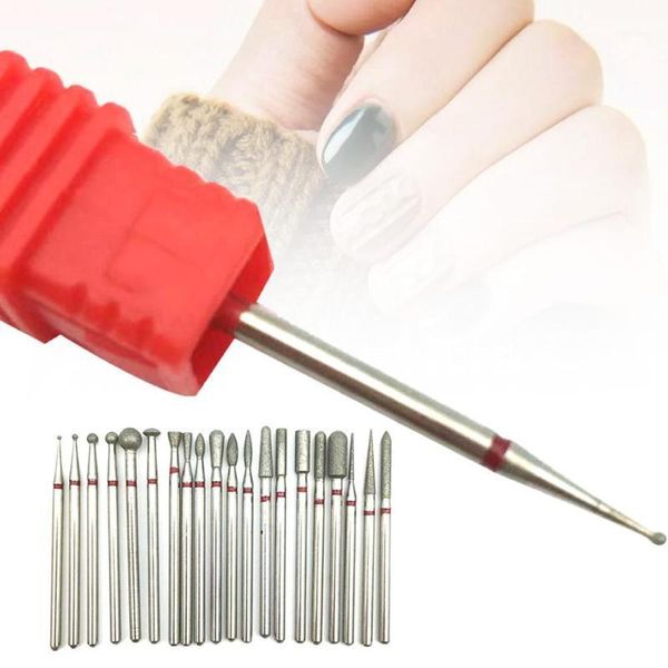 

diamond ceramic nail drill bits small cone for manicure burr cuticle clean electric cutter bit accessories1, Silver