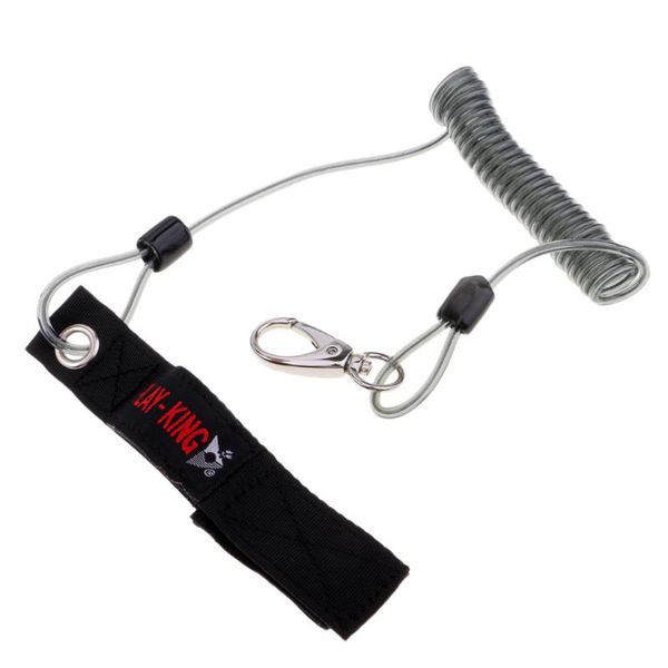 

safety steel wire fishing coiled lanyard net holder accessories 58cm/184cm