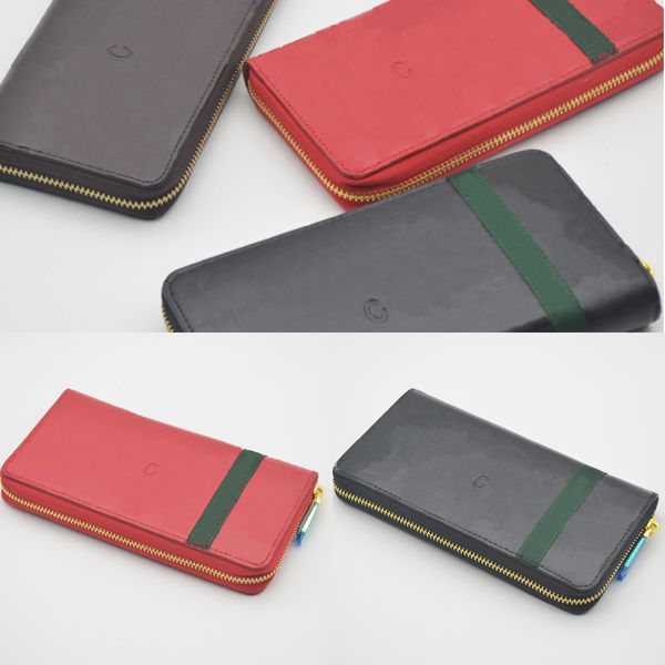 

women designers wallet fashion bags card around holder carry money cards coins bag men leather purse long business wallets lett #16, Red;black