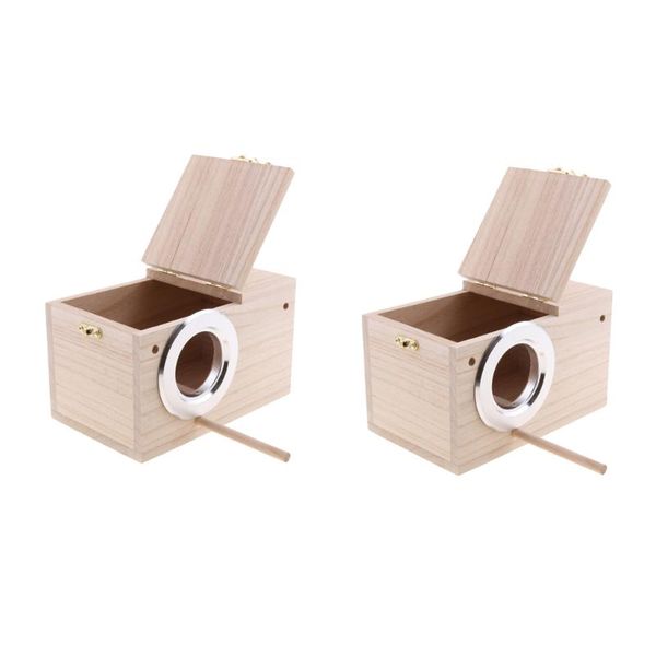 

bird cages 2pcs parakeet nesting box, nest breeding box cage wood house for finch lovebirds cockatiel budgie conure parrot