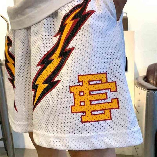 

fashion ee brand eric emanuel basic short nyc skyline fitness sweatpants shorts men's summer gym workout breathable casual basketball p, White;black